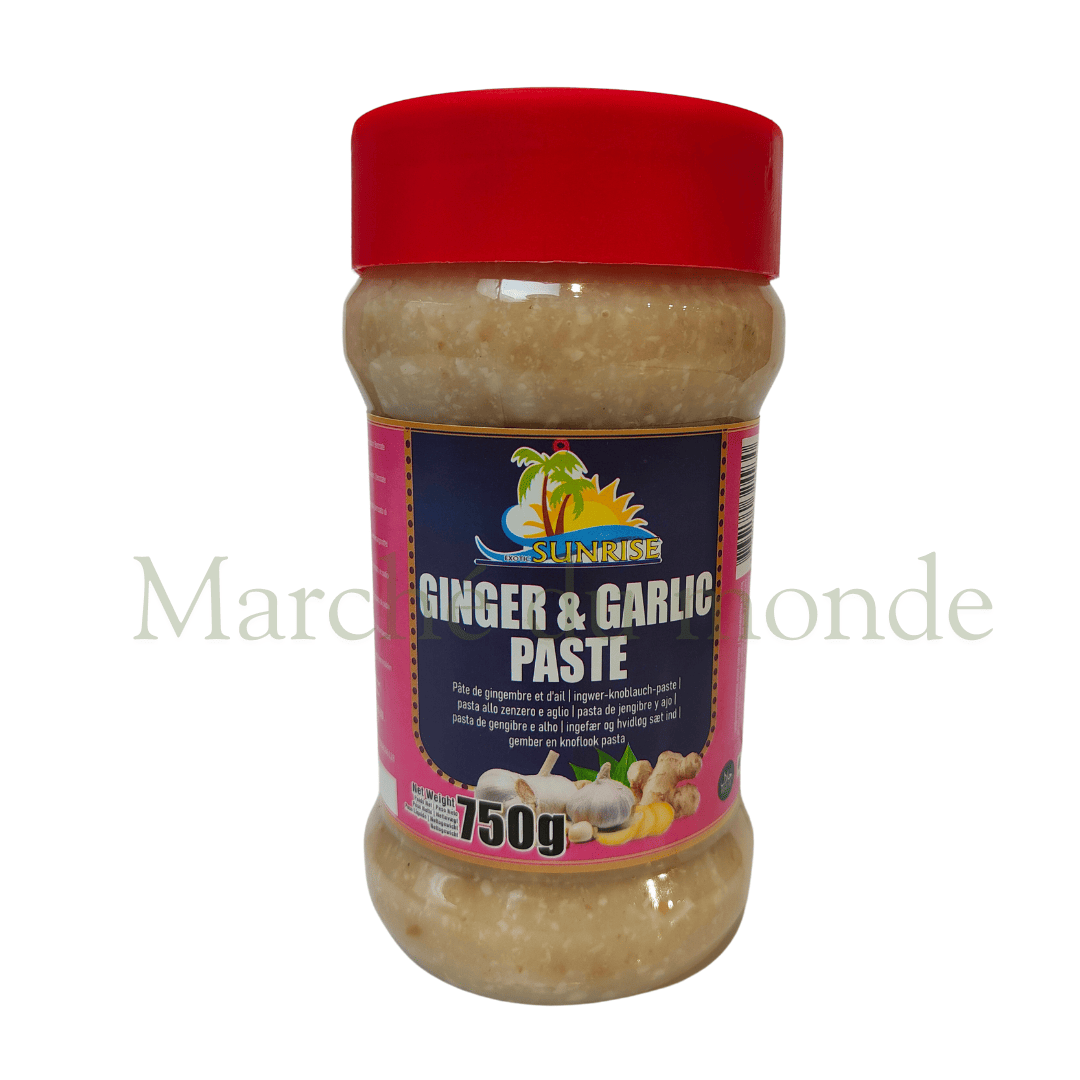 Pâte de gingembre et ail 750g dans un grand pot, prête à l'emploi pour toutes vos recettes.