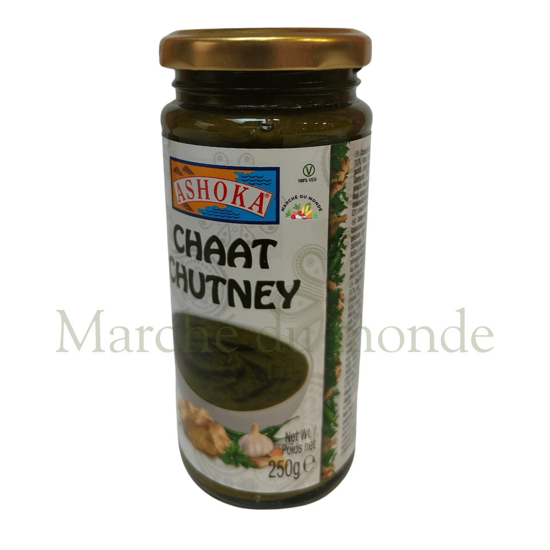 Pot de Chutney Chaat 250g, une sauce sucrée, épicée et acidulée parfaite pour les snacks indiens.