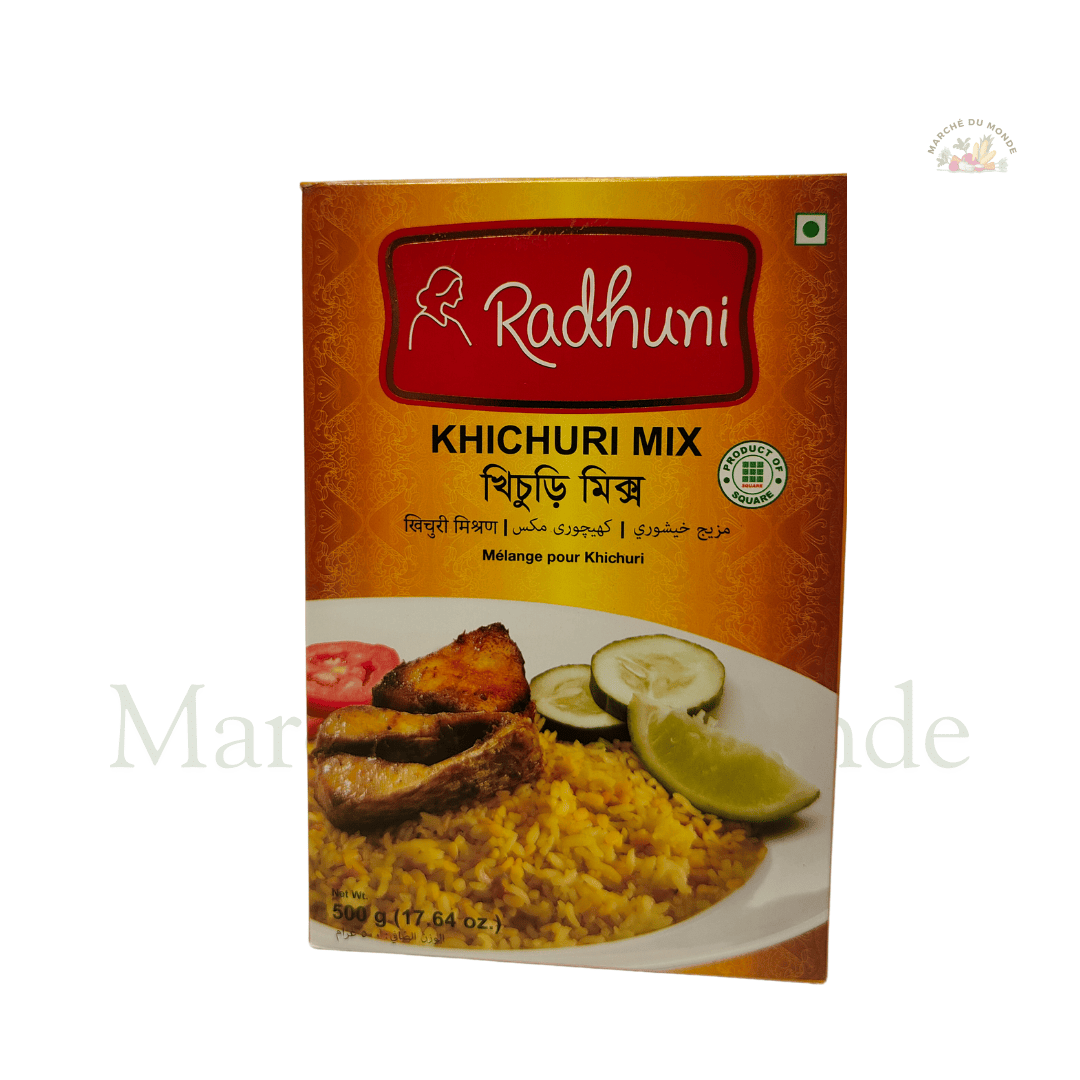 Khichuri Mix dans un paquet de 500g, entouré d'épices entières.