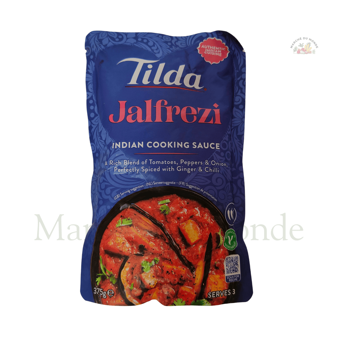 Sachet de 375G de mélange d’épices Jalfrezi, parfait pour un curry épicé et savoureux.