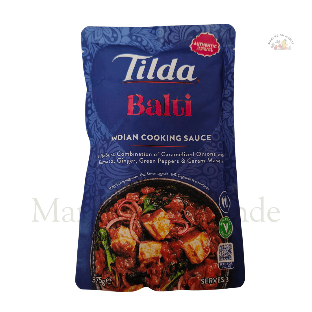 Sachet de 375G de mélange d’épices Balti, idéal pour un curry riche et parfumé.