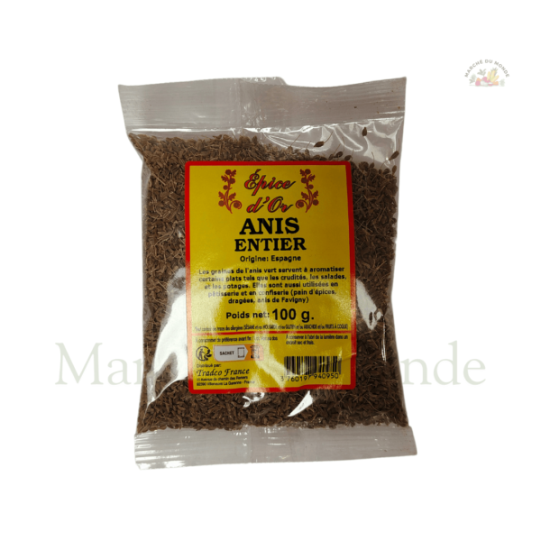 Sachet de 100G d’anis entier, graines aromatiques pour infusions et cuisine maison.