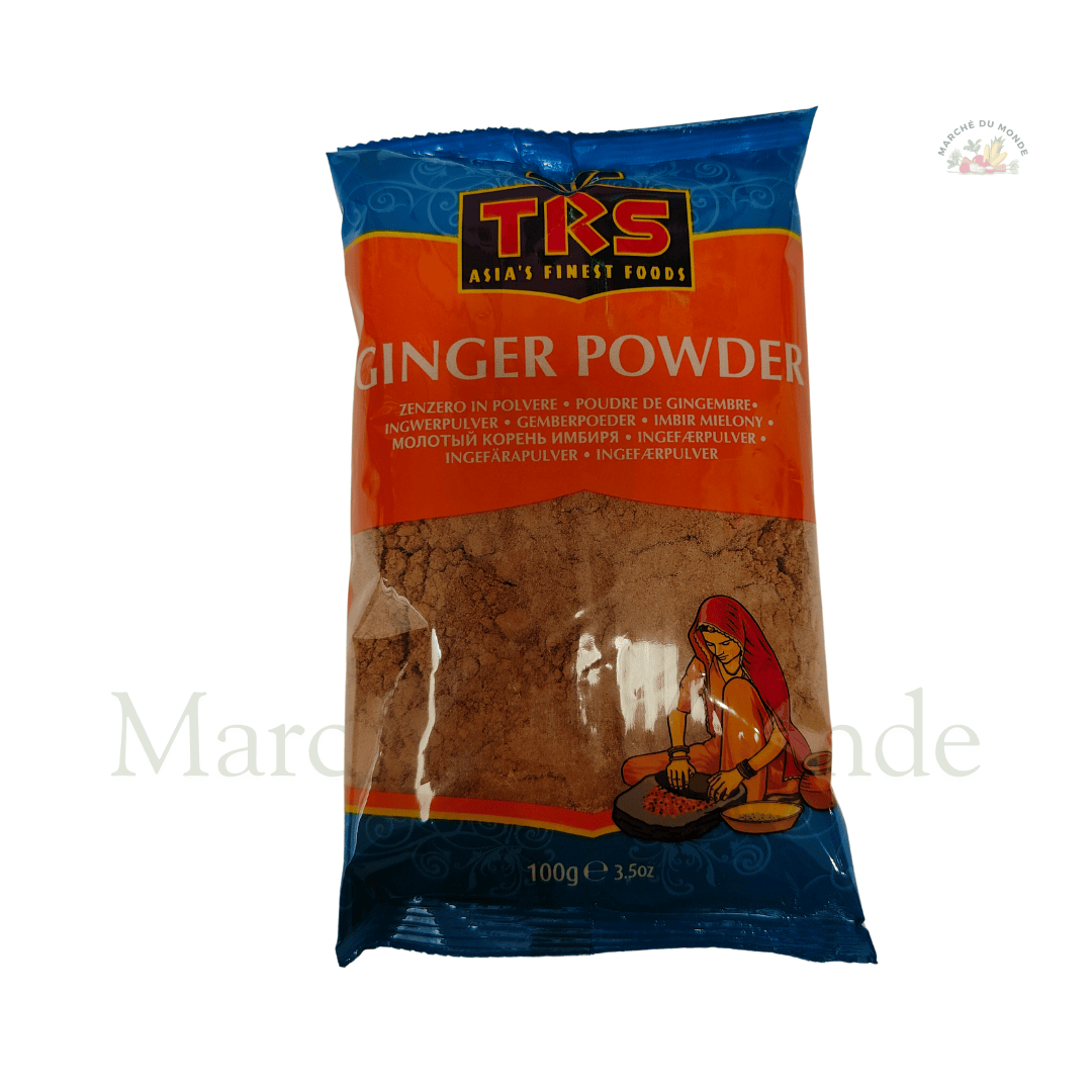 Sachet de 100G de poudre de gingembre, épice chaude et bénéfique pour rehausser vos recettes sucrées et salées.