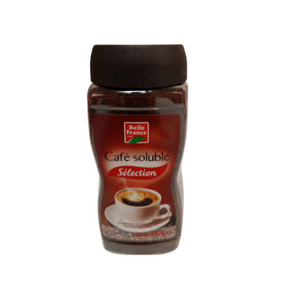 Pot de 100g de café soluble Nescafé Classique avec son arôme riche et sa couleur foncée.