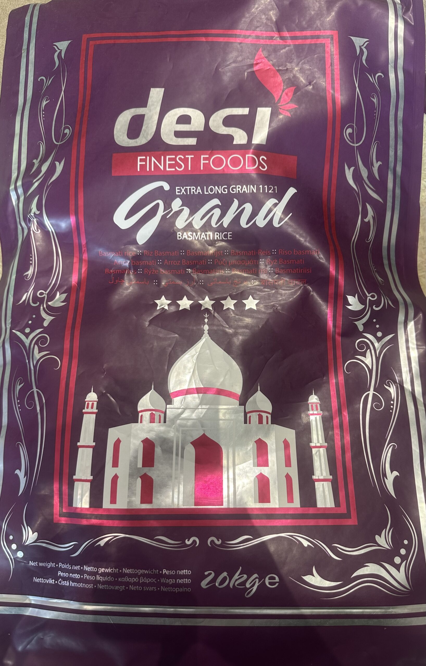 ac de 20 kg de riz basmati long grain Desi, parfumé et naturel